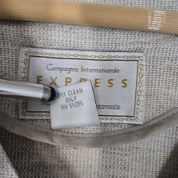 Vtg Campagnie Internationale Express Jacket Linen Blend Pockets Button Front | M - Picture 12 of 14